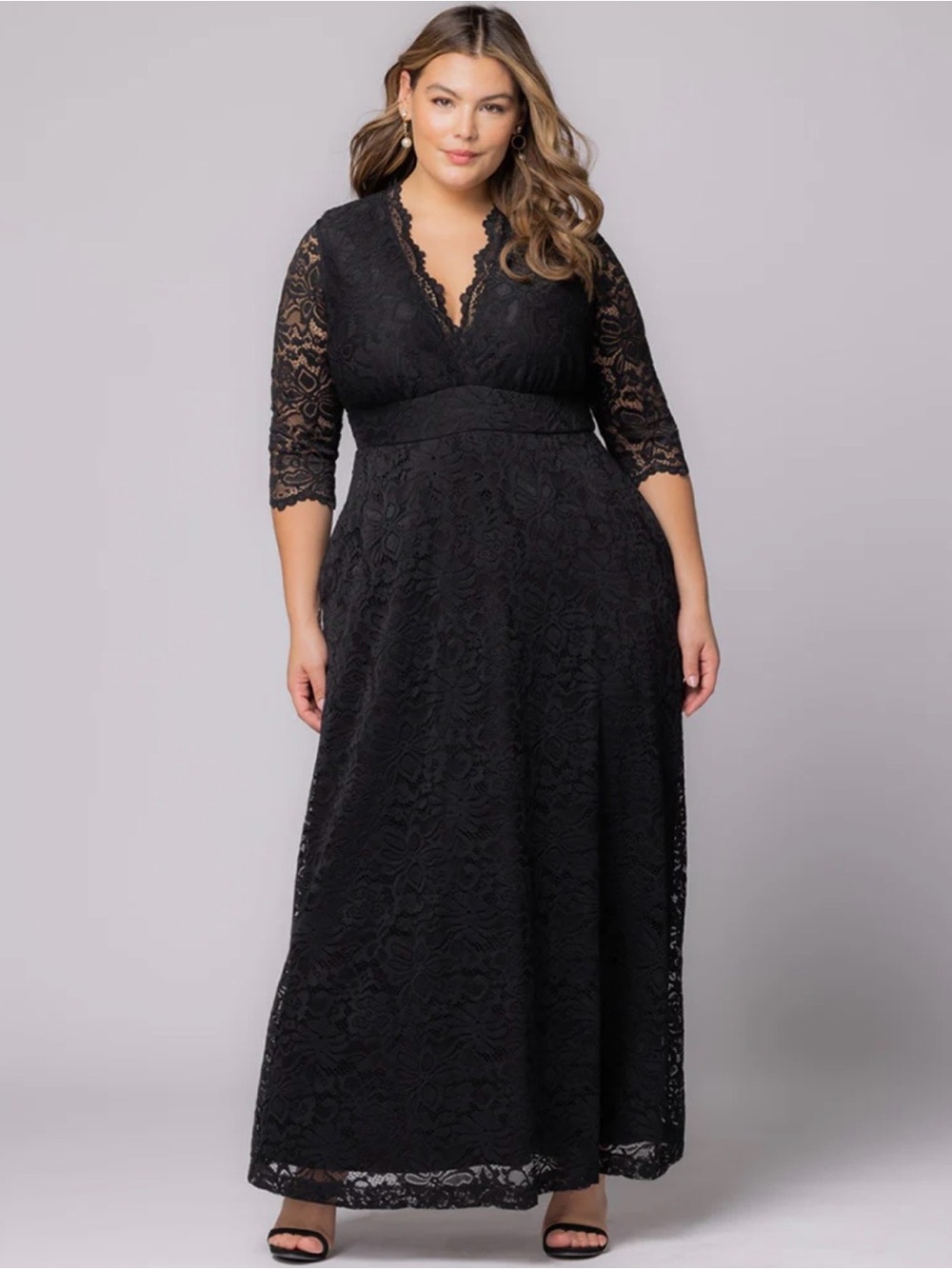 Kiyonna Plus Size Black Lace Evening Gown size 2X (18-20) Brand New with tags